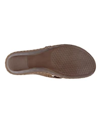 Gc Shoes Women's Miller Cross Strap Flower Slip-On Wedge Sandals