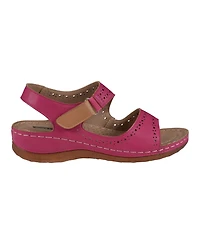 Gc Shoes Women's Foster Perforated Double Band Flat Sandals