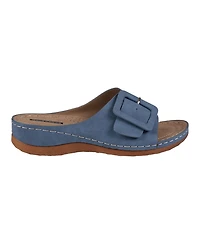 Gc Shoes Women's Hamden Buckle Comfort Flat Sandals