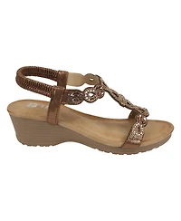 Gc Shoes Women's Damaris Embellished Slingback Wedge Sandals