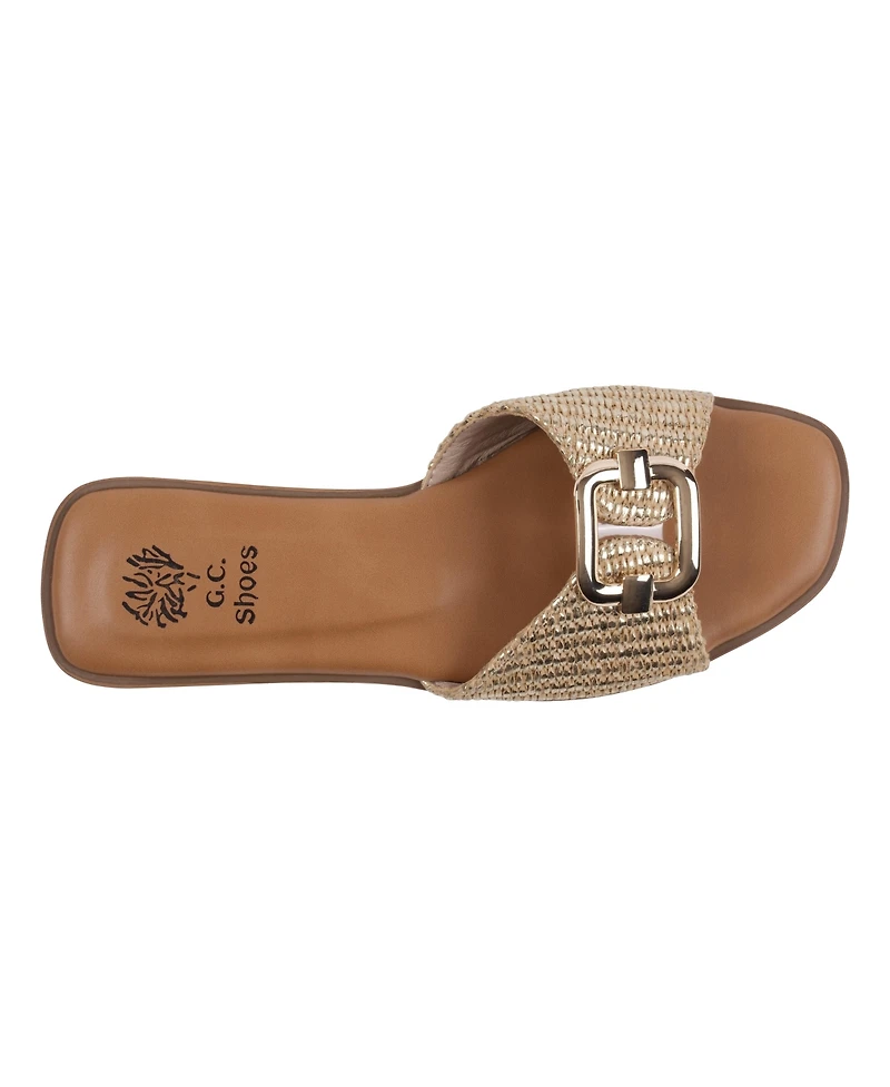 Gc Shoes Women's Davina Hardware Slide Flat Sandals