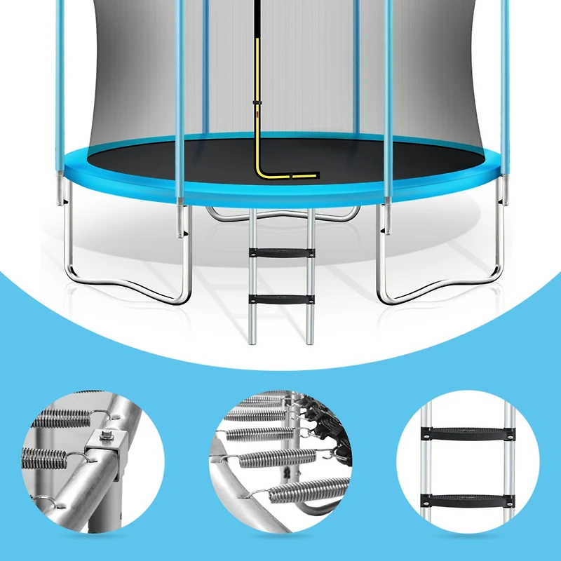 Streamdale Kids' 8FT Trampoline with Safety Enclosure & Basketball Hoop
