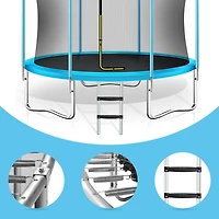 Streamdale Kids' 8FT Trampoline with Safety Enclosure & Basketball Hoop