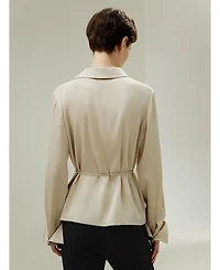 Lilysilk Women's Asymmetrical Shirt with Waist Tie