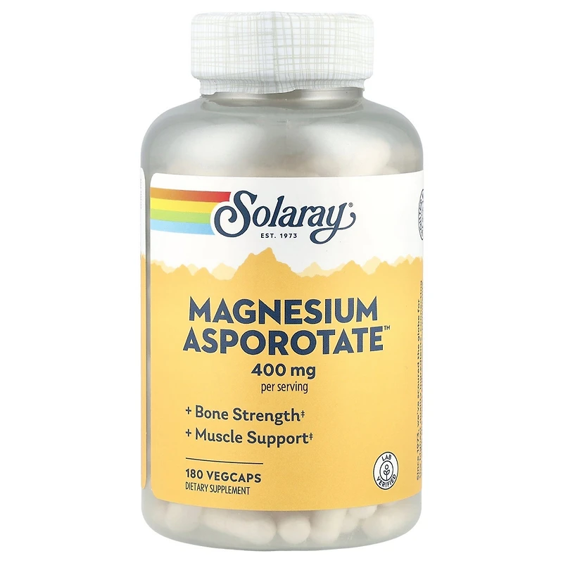 Solaray Magnesium Asporotate - 180 VegCaps (200 mg per Capsule)