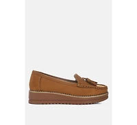 Daiki Platform Lug Sole Tassel Loafers Women