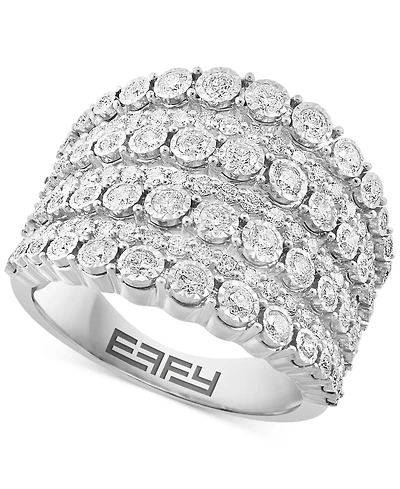 Effy Diamond Multirow Ring (1-3/8 ct. t.w.) in 14k White Gold