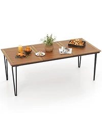 Costway 79" Outdoor Dining Table 8-Person Patio Table with 1.9" Umbrella Hole