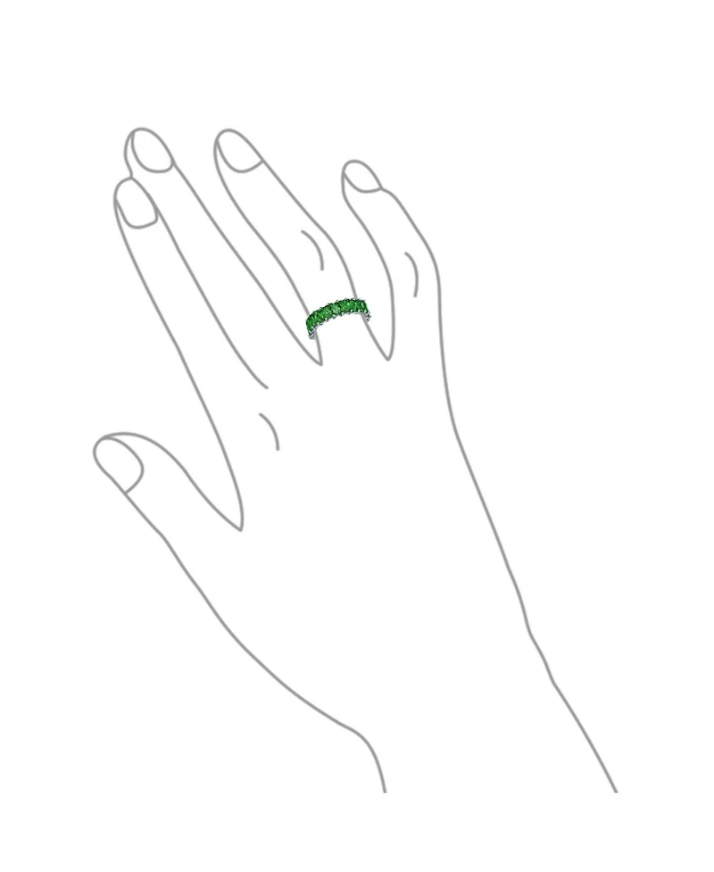 Bling Jewelry Art Deco Style Cz Cubic Zirconia Eternity Baguette Band Ring .925 Sterling Silver 4MM