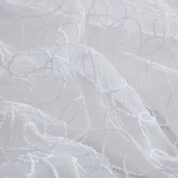 Audrey Embroidered Sheer Voile Window Curtain Rod Pocket Valance For Kitchen Bedroom Small Windows Bathroom
