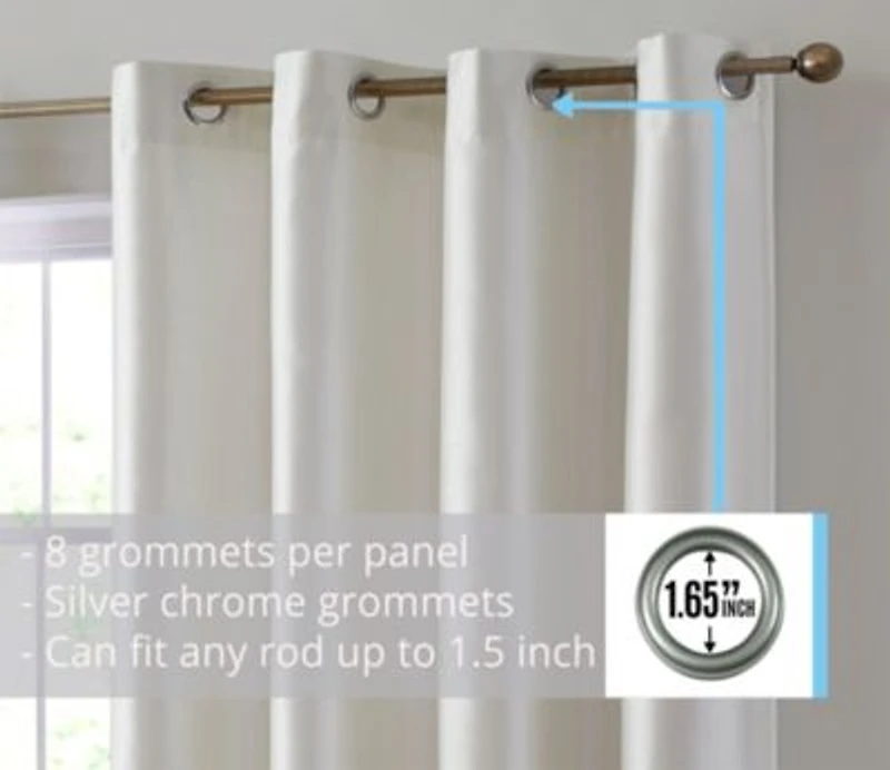 Hlc.Me Jefferson Faux Silk Semi Sheer Light Filtering Microfiber Lined Grommet Lightweight Window Curtains Drapery For Bedroom Dining Room Living Room 2 Panels
