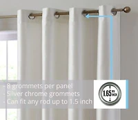 Hlc.Me Jefferson Faux Silk Semi Sheer Light Filtering Microfiber Lined Grommet Lightweight Window Curtains Drapery For Bedroom Dining Room Living Room 2 Panels