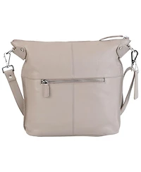 Mancini Pebbled Collection Susan Leather Crossbody Hobo Bag