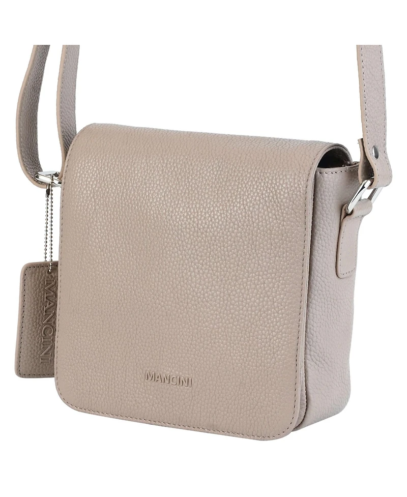 Mancini Pebbled Collection Page Leather Crossbody Bag