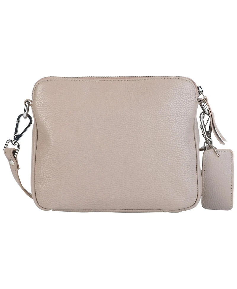 Mancini Pebbled Collection Valerie Leather Mini Crossbody Bag