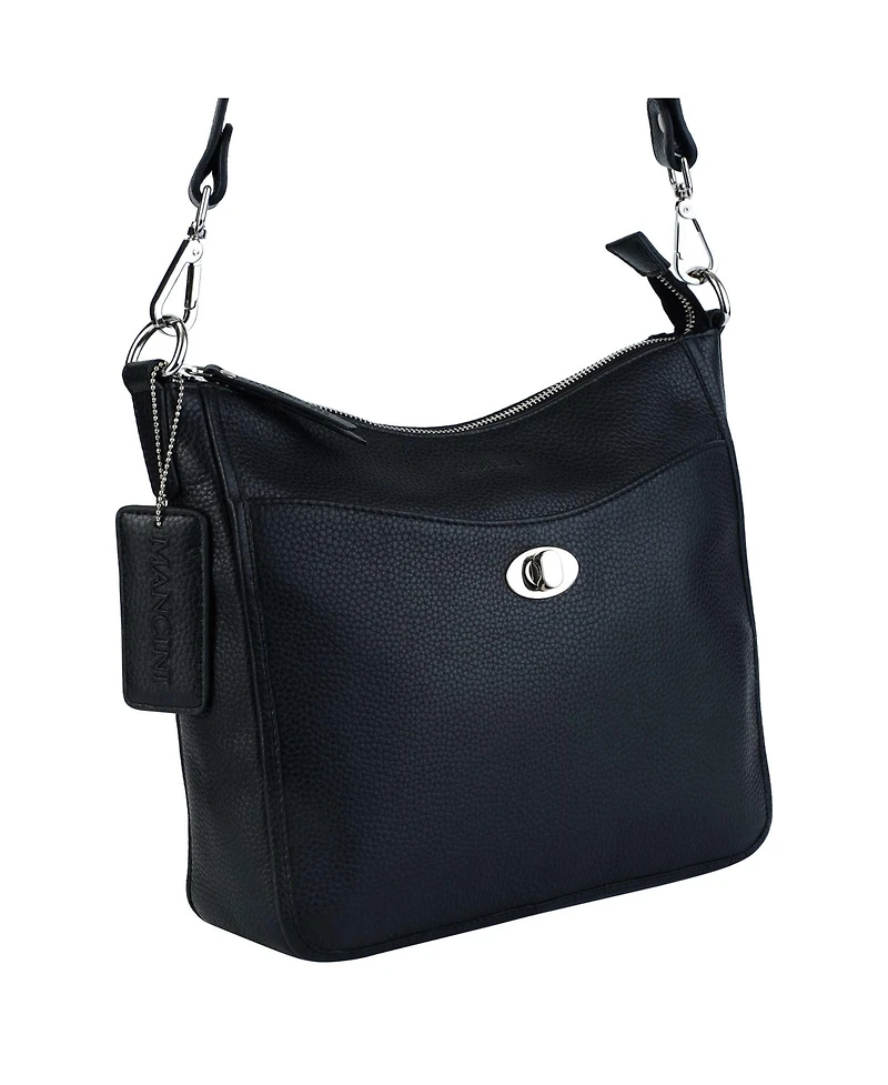 Mancini Pebble Elizabeth Leather Crossbody Handbag