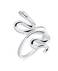 Bling Jewelry Garden Animal Pet Reptile Egyptian Stack Wrap Coil Serpent Snake Ring Band .925 Sterling Silver