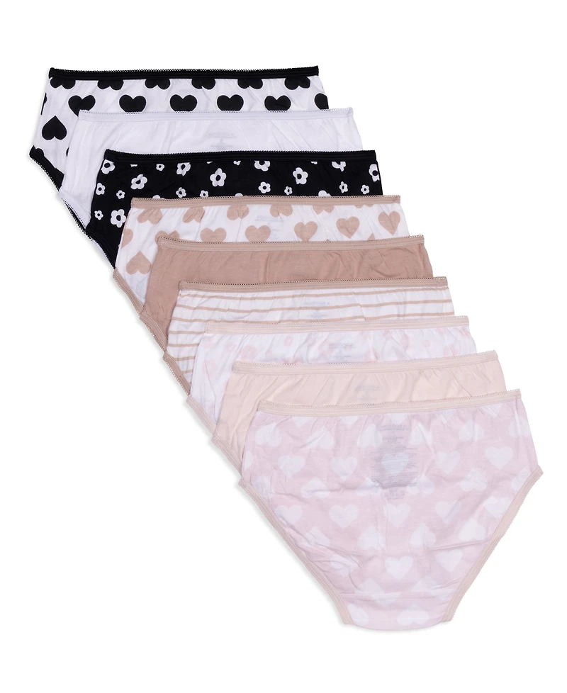 Maidenform Little & Big Girls Graphic Basics Brief Underwear, Pack of 9