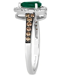 Le Vian Costa Smeralda Emeralds (1/2 ct. t.w.) & Diamond (1/4 ct. t.w.) Halo Ring in 14k White Gold