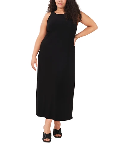 Vince Camuto Plus Size Sleeveless Keyhole-Back Crewneck Maxi Dress