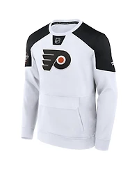 Men's Fanatics White Philadelphia Flyers 2024 Nhl Stadium Series Authentic Pro Fleece Logo Pullover Sweatshirt