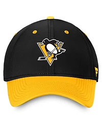 Men's Fanatics Black, Gold Pittsburgh Penguins Authentic Pro Rink Two-Tone Flex Hat