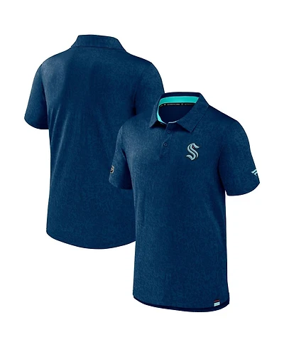 Men's Fanatics Deep Sea Blue Seattle Kraken Authentic Pro Jacquard Polo Shirt