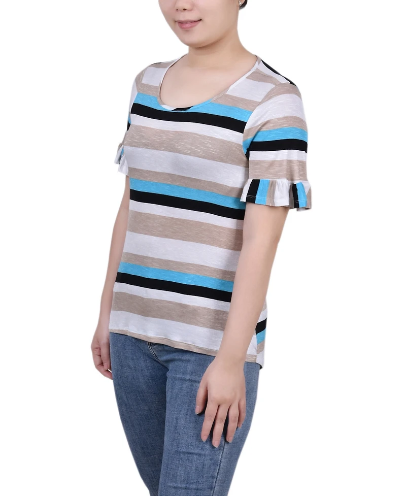 Ny Collection Women's Short Bell Sleeve Top