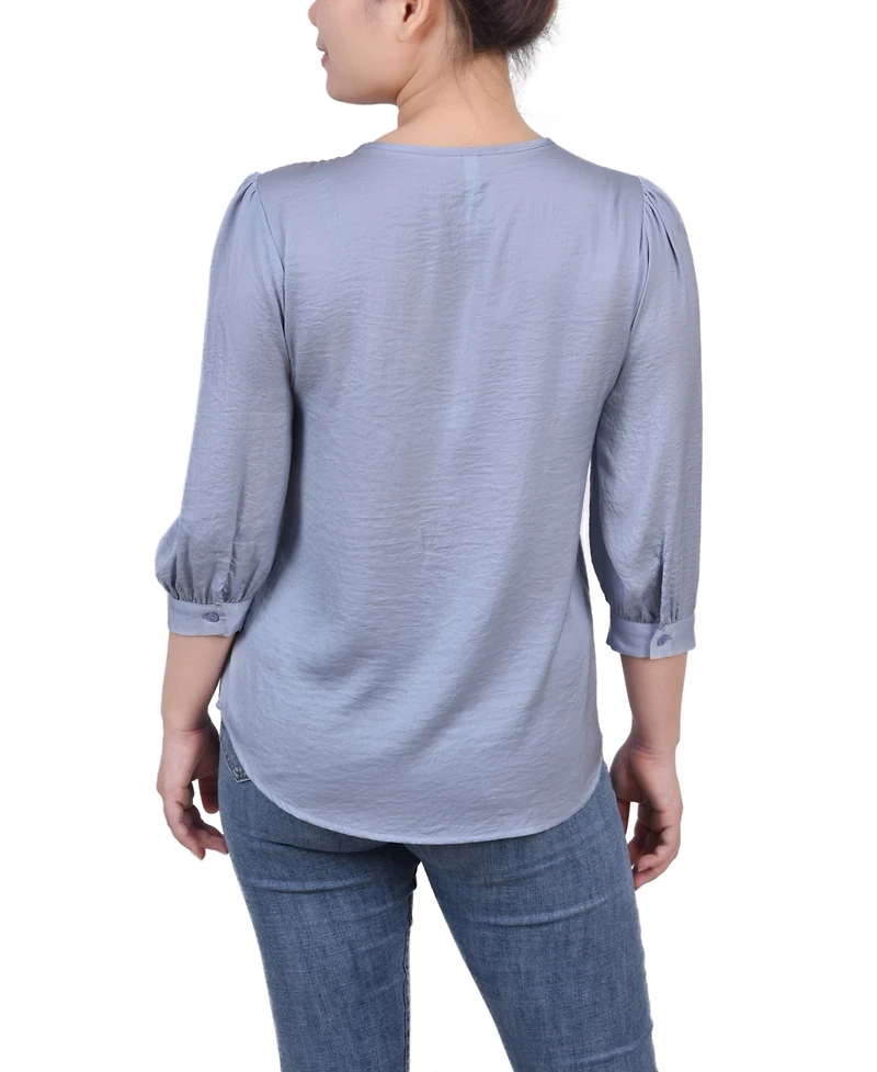 Ny Collection Women's Elbow Sleeve Satin Blouse