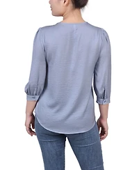Ny Collection Women's Elbow Sleeve Satin Blouse