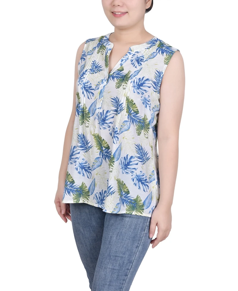 Women's Sleeveless Pintucked Blouse