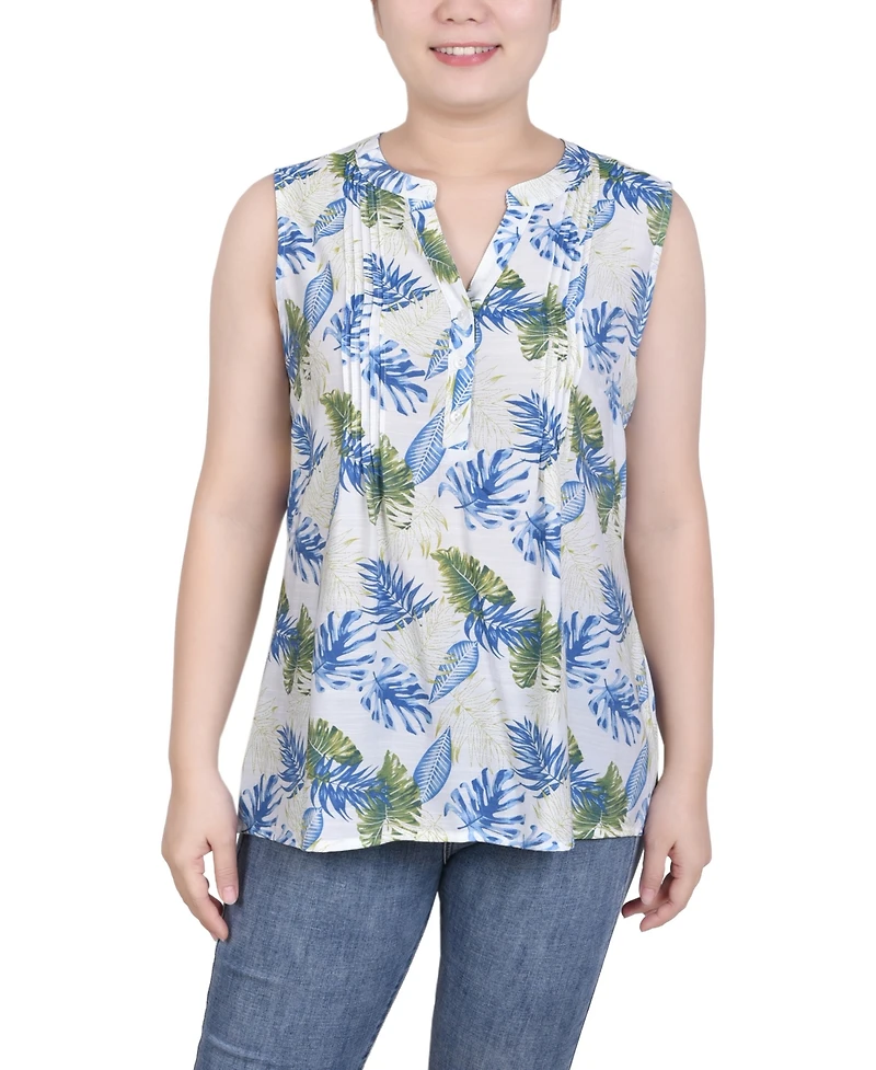 Women's Sleeveless Pintucked Blouse