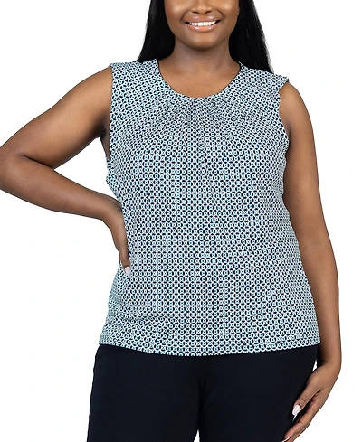 24seven Comfort Apparel Plus Size Crew Neckline Sleeveless Top