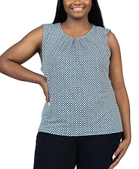 24seven Comfort Apparel Plus Size Crew Neckline Sleeveless Top