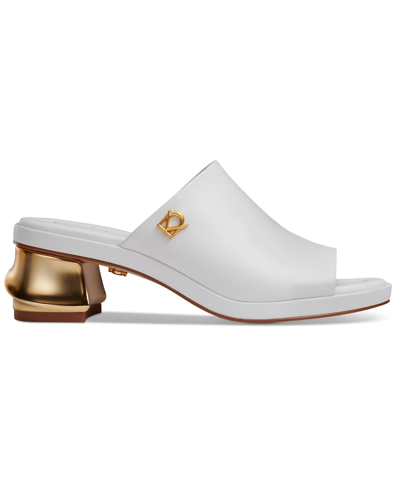 Donna Karan New York Women's Tinley Leather Peep Toe Mules