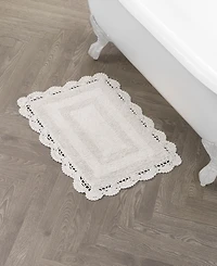 Laura Ashley Crochet Reversible Cotton Bath Rug