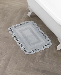 Laura Ashley Crochet Reversible Cotton Bath Rug, 17" x 24"