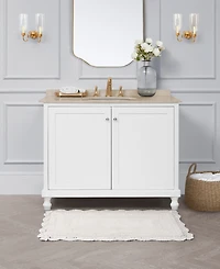 Laura Ashley Crochet Reversible Cotton Bath Rug