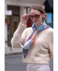Jessie Zhao New York Double Sided Silk Scarf of Flower Mountain