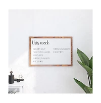 Cilla Magnetic Wall Mounted White Board with Wood Frame