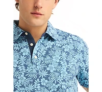 Nautica Men's Floral Print Pique Short Sleeve Polo Shirt