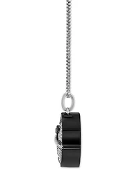 Star Wars Wonder Fine Jewelry Diamond (1/5 ct. t.w.) & Druzy Stone Death Star 18" Pendant Necklace in Sterling Silver