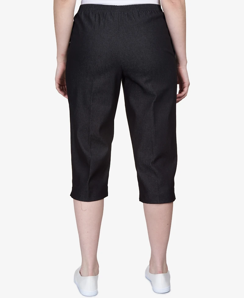 Alfred Dunner Classics Pull-On Cropped Denim Pants