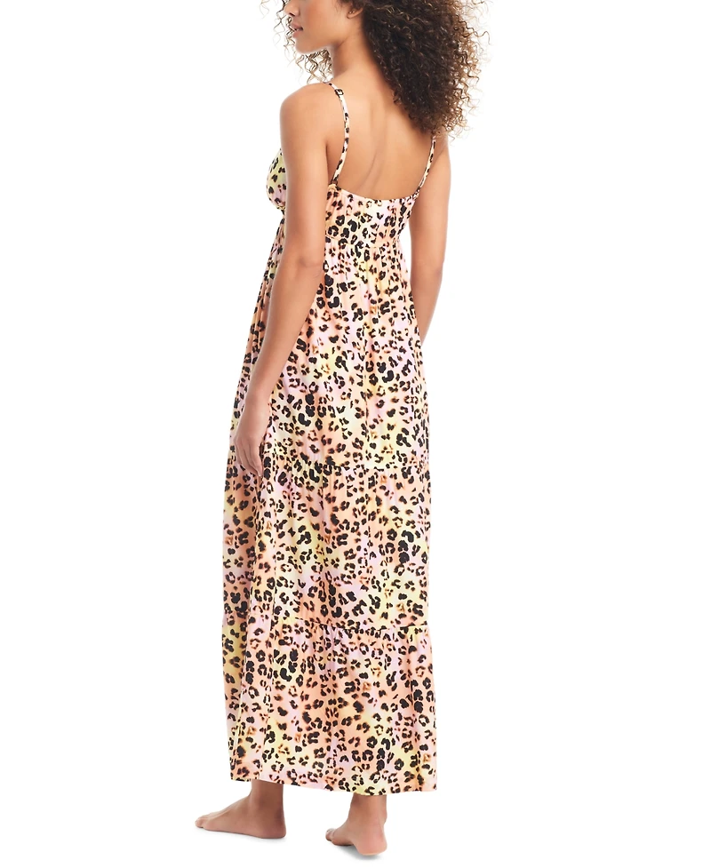 Bar Iii Women's Animal-Print Swim Cover-Up Maxi Dress, Created for Macy's