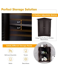 Bathroom Corner Storage Freestanding Floor Cabinet with Shutter Door