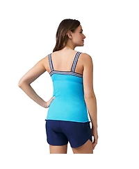 Free Country Women's Track Stripe Tankini Top