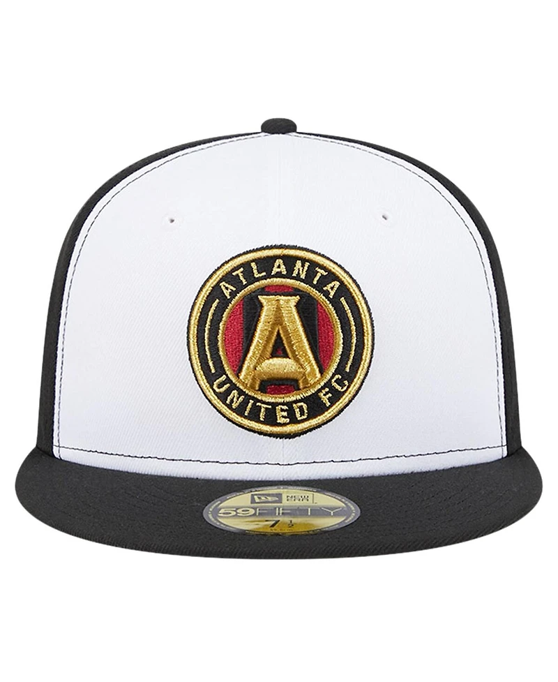 Men's New Era White, Black Atlanta United Fc 2024 Kick Off Collection 59FIFTY Fitted Hat