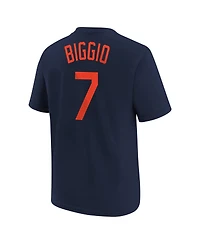 Big Boys Nike Craig Biggio Navy Distressed Houston Astros Cooperstown Collection Name and Number T-shirt