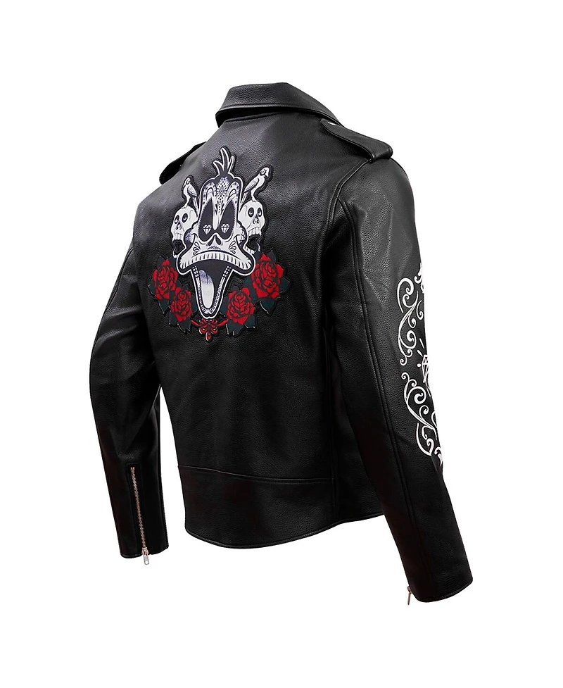 Men's Freeze Max Black Looney Tunes Dispicable Biker Full-Zip Jacket