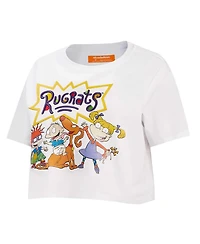 Women's Freeze Max White Rugrats Group Boxy Cropped T-shirt